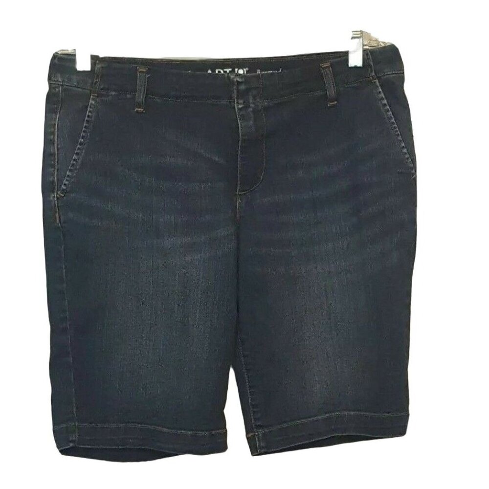 Apartment 9 Women's Denim Bermuda Shorts Whiskered Size 32 Dark Wash